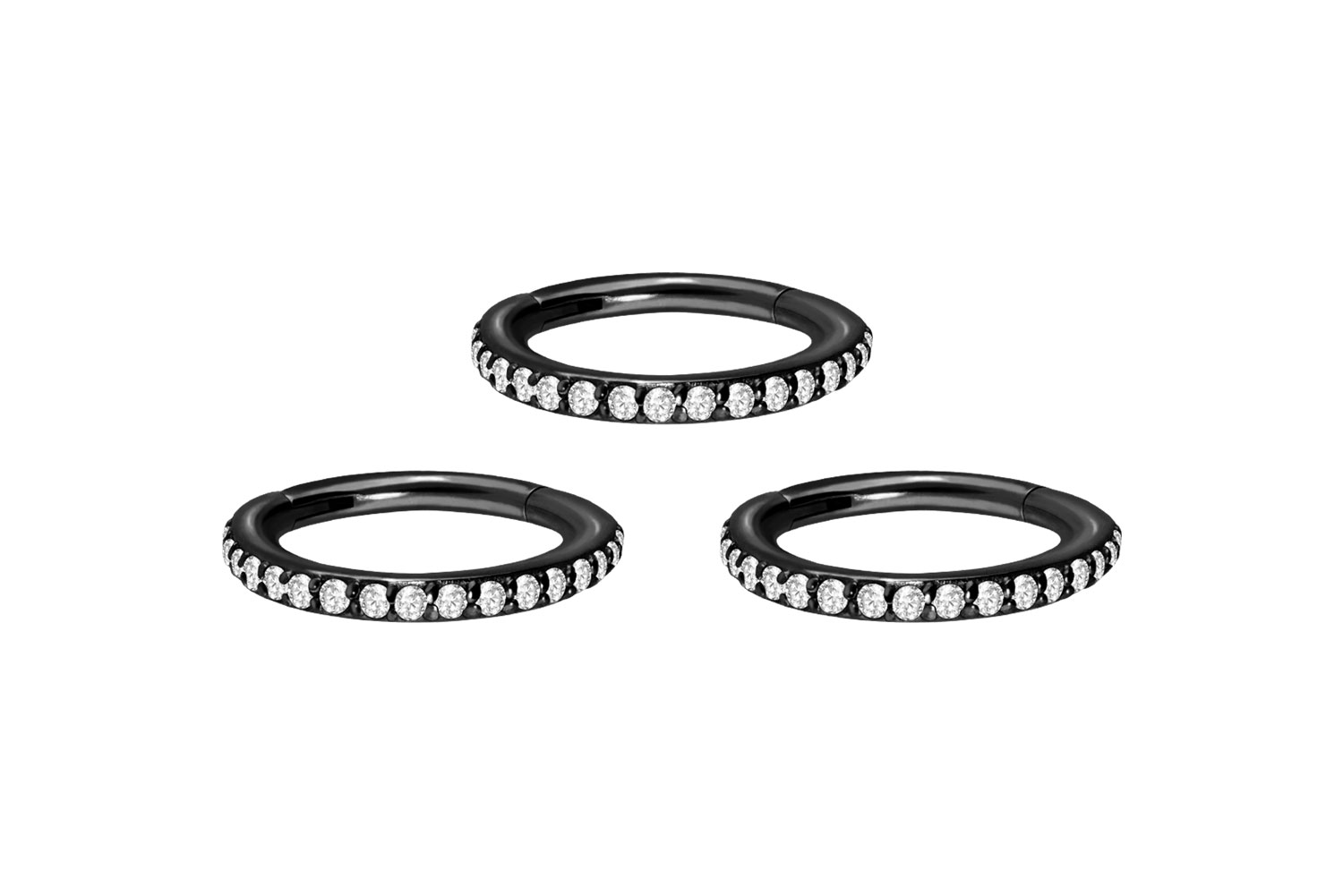 SET Chirurgenstahl Segmentring Clicker Piercing EINGEFASSTE KRISTALLE ++Neues Design++